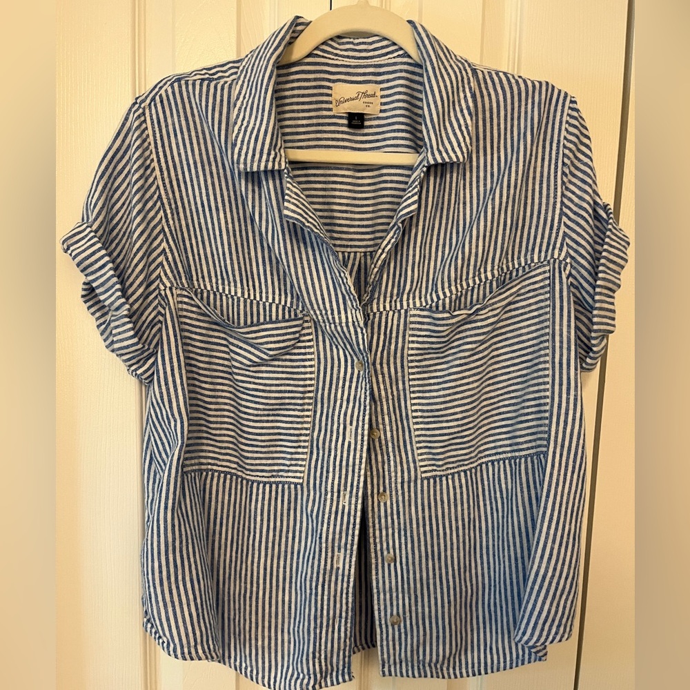 Blue Striped Women's Top